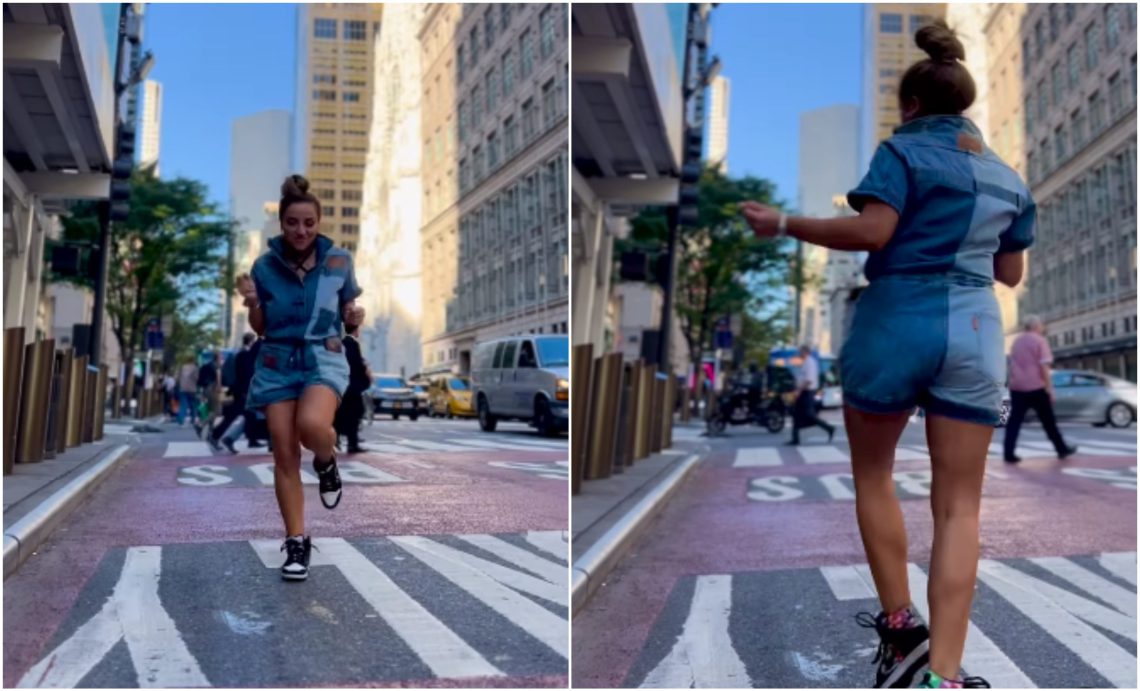 VIDEO: ნიუ-იორკის ქუჩებში აცეკვებული ნუცა ბუზალაძე