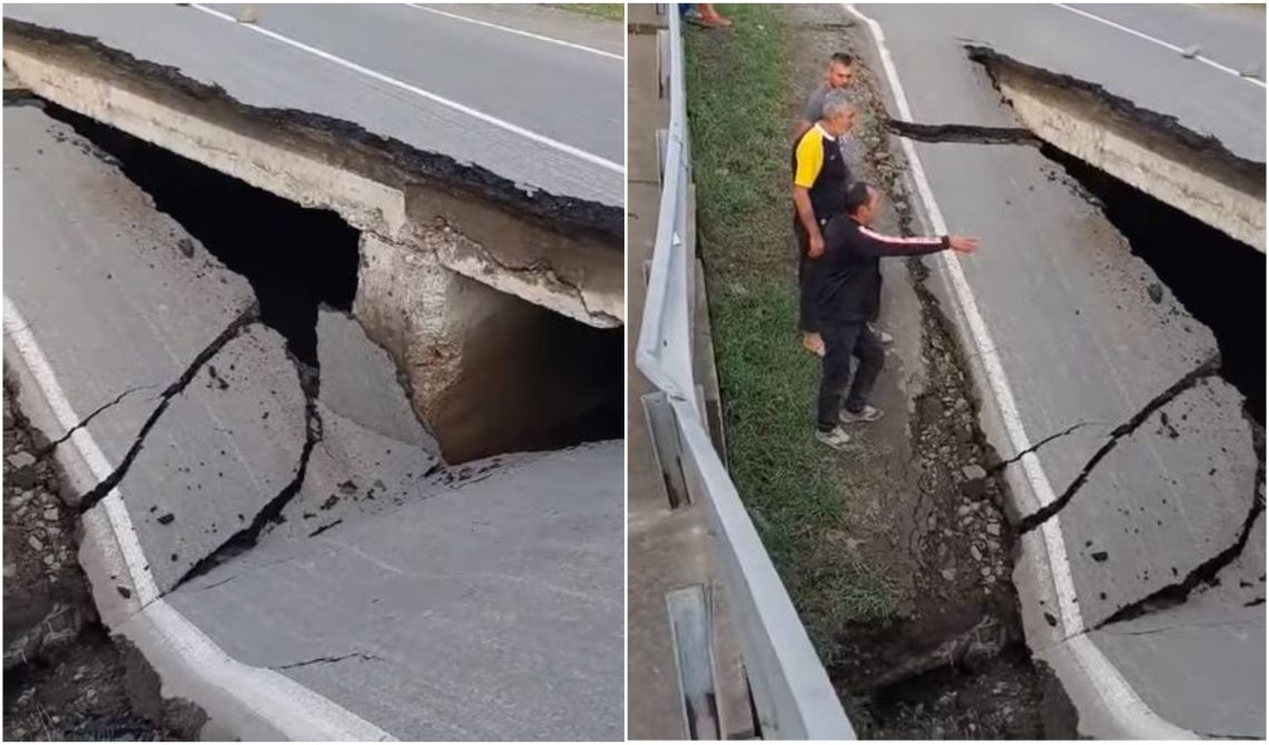 VIDEO: “ბეწვზე გადარჩა მიკროავტობუსი თავისი მგზავრებით” – ადგილობრივები გურიაში გზის ჩავარდნაზე