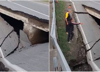 VIDEO: “ბეწვზე გადარჩა მიკროავტობუსი თავისი მგზავრებით” – ადგილობრივები გურიაში გზის ჩავარდნაზე