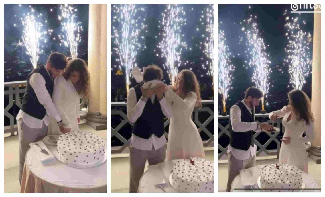 ქორწილში ნიცამ კვარას სახეზე ტორტი წაუსვა – სახალისო კადრები ცერემონიიდან
