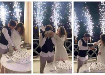 ქორწილში ნიცამ კვარას სახეზე ტორტი წაუსვა – სახალისო კადრები ცერემონიიდან