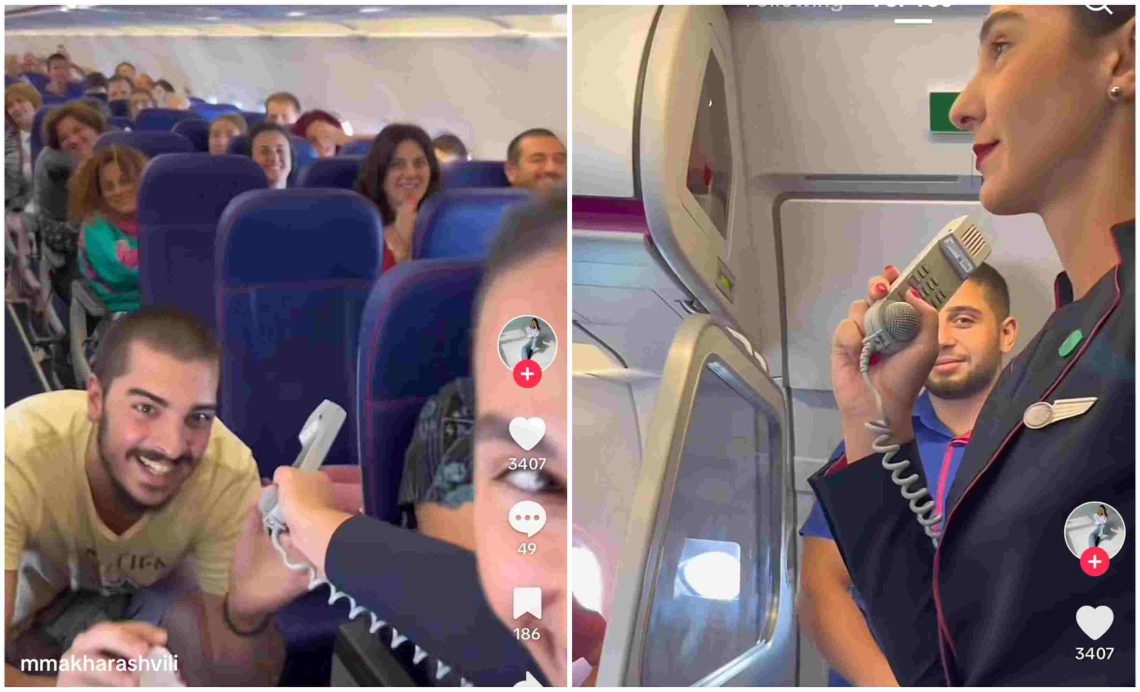 🎥 ხელის თხოვნა თვითმფრინავში – ნახეთ ემოციური კადრები