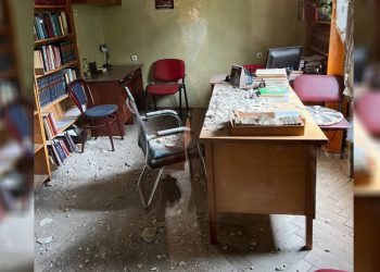 ქუთაისში, ილია ჭავჭავაძის სახელობის საჯარო ბიბლიოთეკაში, ჭერის ფრაგმენტი ჩამოინგრა