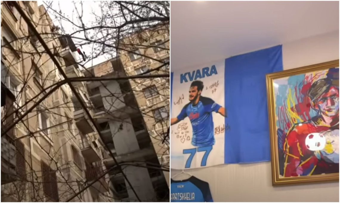 🎥 როგორ გამოიყურება დიღმის მასივში მდებარე ხვიჩა კვარაცხელიას ბინა – CBS-მა ქართველ ფეხბურთელზე სიუჟეტი მოამზადა