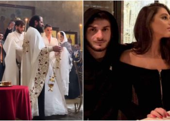 🎥 როგორ გამოიყურებიან ნიცა და ხვიჩა ქორწილში – წყვილმა ჯვარი ახლახანს დაიწერა