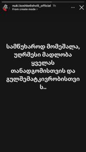 "სამწუხაროდ მომეშალა" - ნუკი კოშკელიშვილი