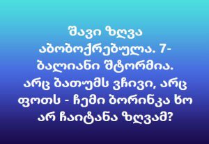“არც ბათუმს ვჩივი, არც ფოთს, ჩემი ბორინკა ხო არ ჩაიტანა ზღვამ?” - რას წერს თენგო გოგოტიშვილი
