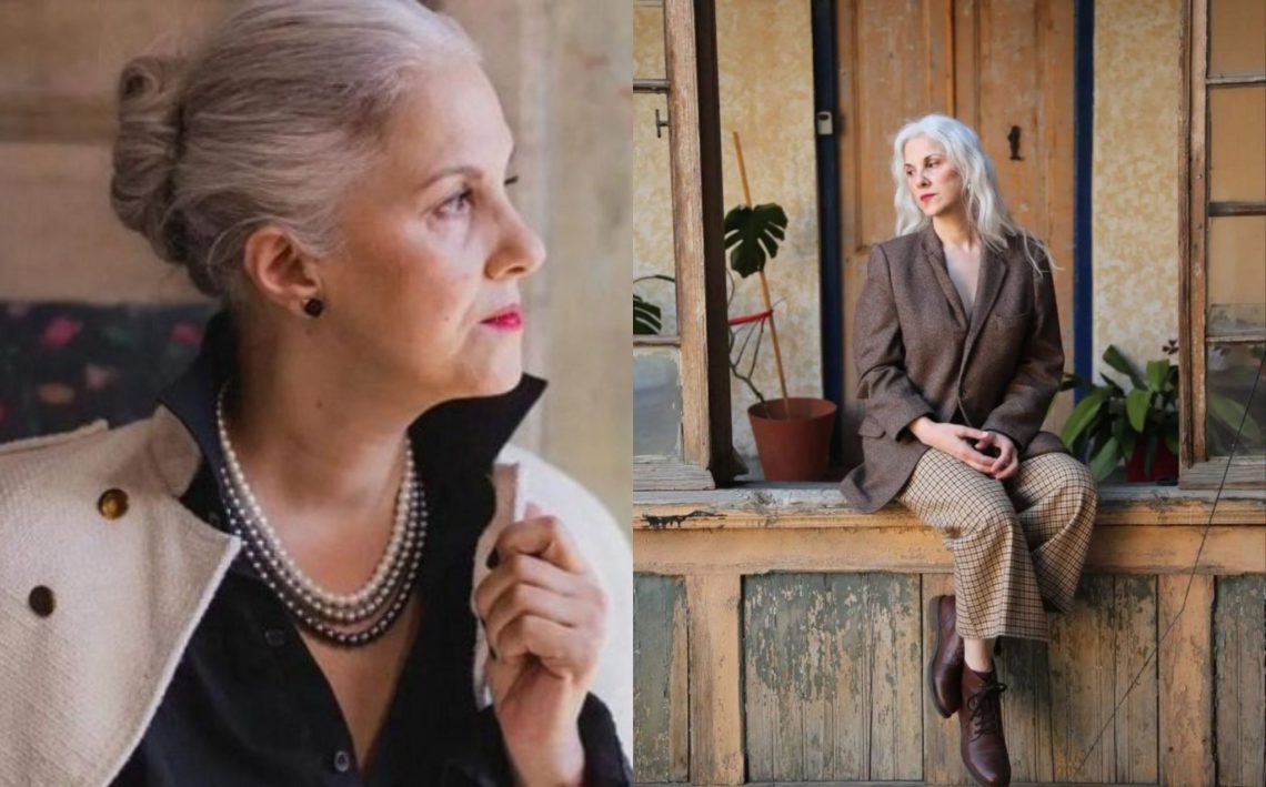 57 წლის ელენე ჭანიშვილი – ჭაღარა მოდელი „ვოგის“ ფურცლებიდან