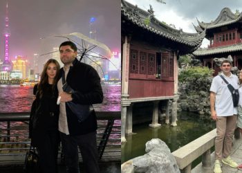 ბიზნესმენ თოშა ქებურიასა და უმშვენიერესი ქეთი ჟღენტის მოგზაურობა ჩინეთში – წყვილის რომანტიკული კადრები წვიმიანი შანხაიდან