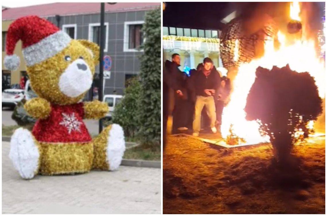 🎥ახალციხეში, დუეტ “ჯორჯიას” კონცერტის მიმდინარეობისას, მთავარ ნაძვის ხესთან მდგარი დეკორაცია დაიწვა