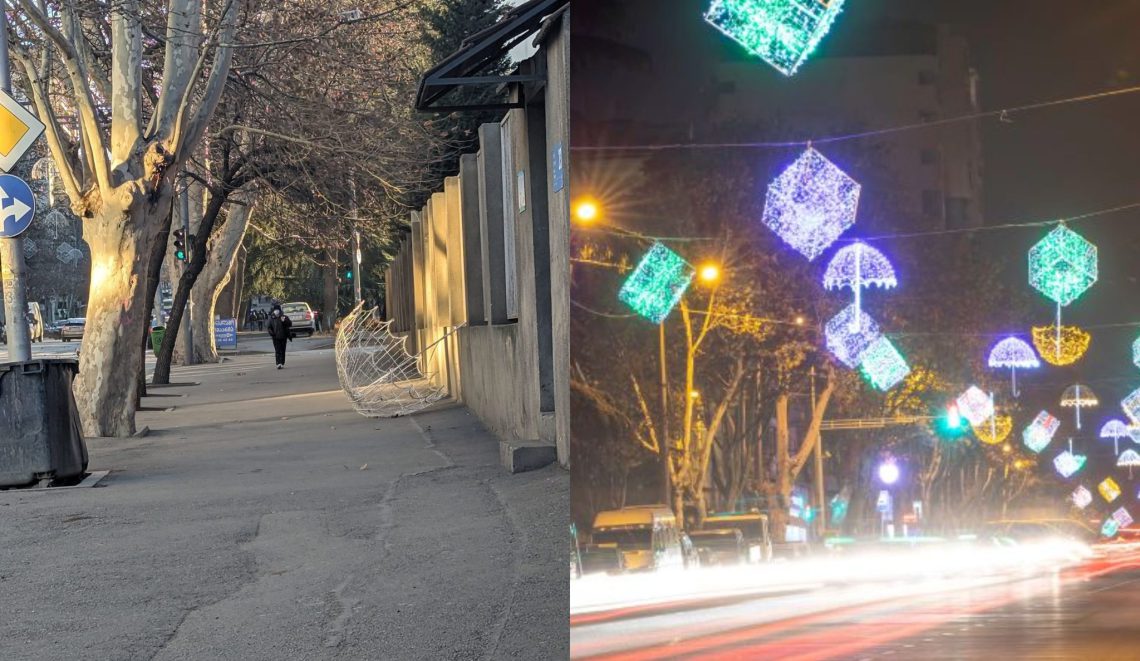 📷”საახალწლო დეკორაციაც კი ცვივა” – დიდუბეში საახალწლო განათება ჩამოვარდა