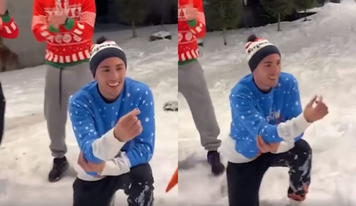 🎥გურამ გიორბელიძემ თოვლის ბებოს ხელი სთხოვა – სახალისო კადრებმა საზოგადოება აალაპარაკა