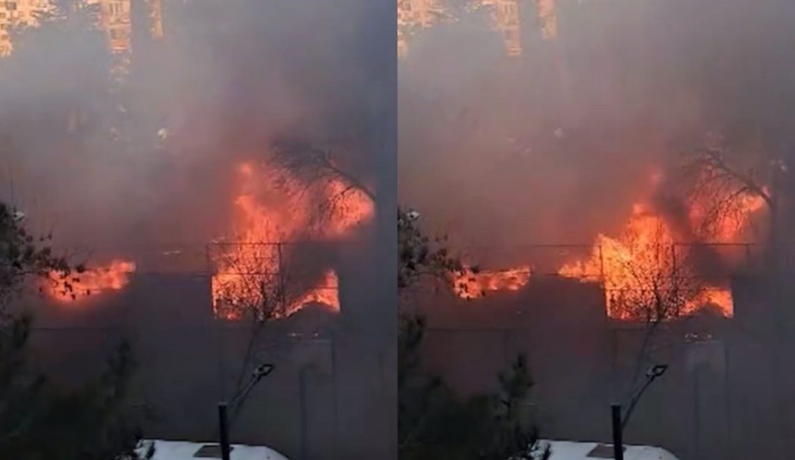 🎥გლდანის მე-5 მიკრორაიონში ხანძარია – კადრები ადგილიდან