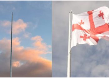 ვარკეთილში დროშა, რომლის აღმართვაც 317 ათასი ლარი დაჯდა, ქარმა წაიღო