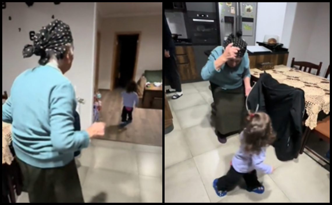 🎥 85 წლის დიდი ბებო და 2 წლის ნიცუ დამალობანას თამაშობენ – უსაყვარლესი კადრები