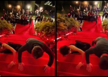 🎥 ვიკა კალანდია და გიორგი შველიძე წითელ ხალიჩაზე “აჯიმანიებს” აკეთებენ