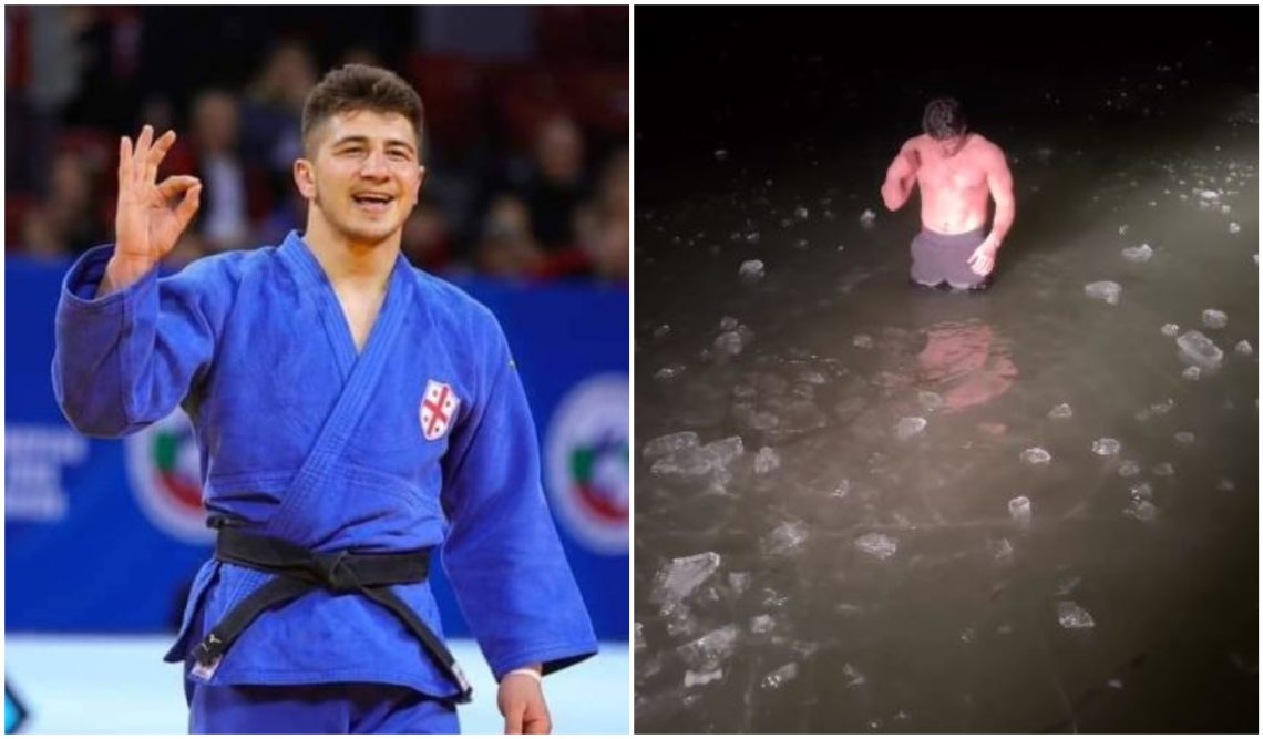 🎥მსოფლიოსა და ევროპის ჩემპიონმა, ლუკა მაისურაძემ, ნათლისღება გაყინულ მდინარეში ჩასვლით აღნიშნა