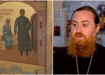 „რამდენიმე თვეა, ეს ხატი იქ არის, არც ჩანს ფაქტობრივად, ვიღაცებმა ატეხეს ამბავი“ – არქიმანდრიტი მჭედლიშვილი სტალინის ხატზე