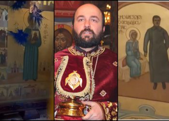 “საპატრიარქოსგან მოვითხოვ კატეგორიულად რომ ეს მატრონა-სტალინის მკრეხელური ნახატი გამოათრიონ საპატრიარქო ტაძრიდან” – დეკანოზი ილია ჭიღლაძე