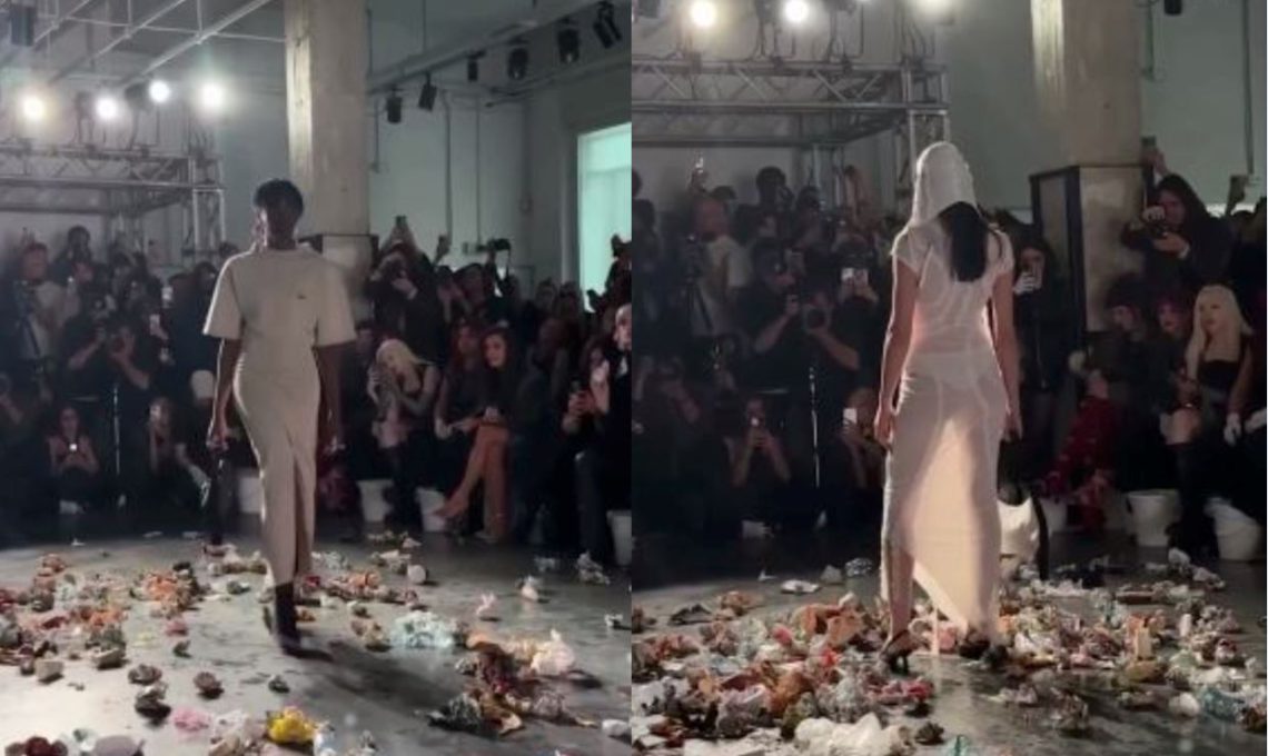 სტუმრები პოდიუმზე გამოსულ მოდელებს ნაგავს დაუნდობლად ესვრიან – რა მოხდა მილანის მოდის კვირეულზე?
