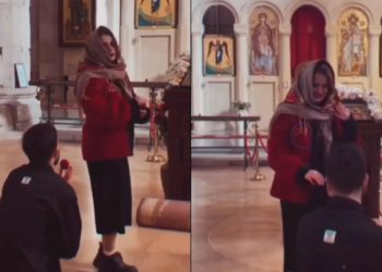 🎥”საოცარი კადრებია, გულის ამაჩუყებელი”– ორიგინალური ხელის თხოვნა ტაძარში