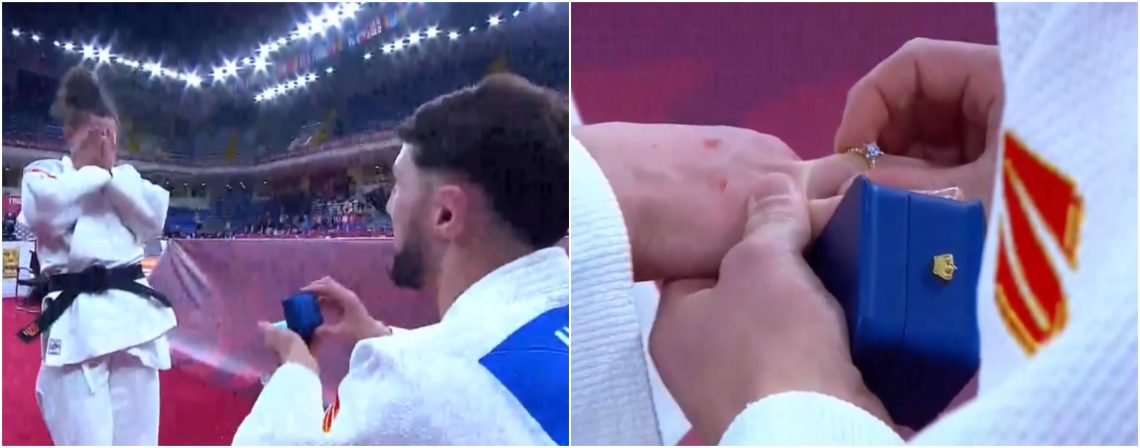 🎥 ხელის თხოვნა ტატამზე – ეთერ ლიპარტელიანს თემურ ნოზაძემ ხელი სთხოვა, ქართველი ძიუდოისტების ოჯახი შეიქმნა