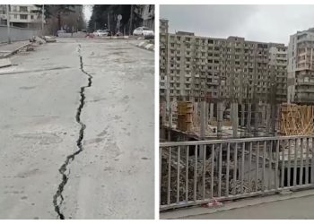 ბახტრიონის ქუჩა შუაზე გაიპო – საგანგაშო კადრები საბურთალოდან