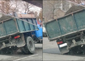 ნაძალადევში ახლად დაგებული გზა ჩავარდა – პირველი კადრები ადგილიდან