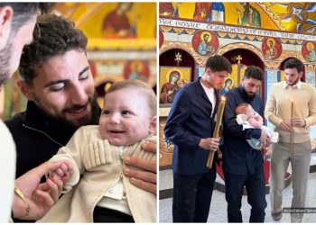 🎥 ხვიჩა კვარაცხელიამ ზურიკო დავითაშვილის ბავშვი მონათლა – კადრები ტაძრიდან