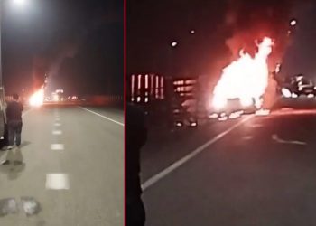 ქობულეთის შემოვლით გზაზე ავტომობილი დაიწვა – რა ხდება ადგილზე