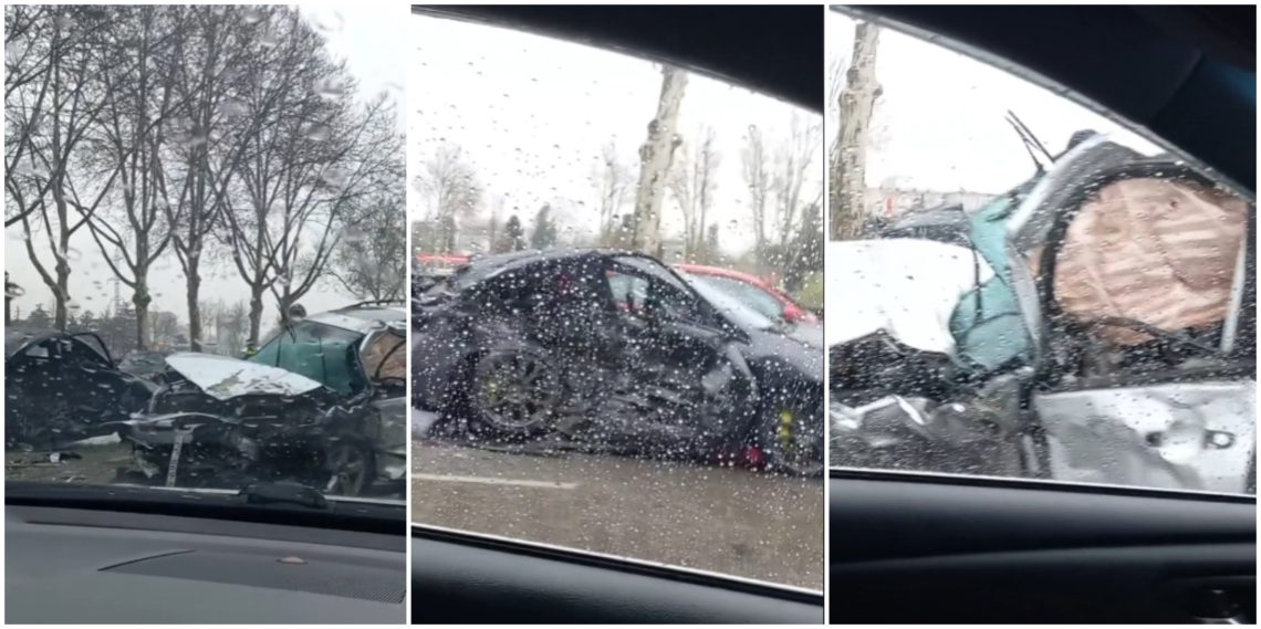 🎥 “სულ ყველა აირბაგები გაიხნსა, დაიჭეჭყა მანქანები” – საშინელი ავარიის კადრები თბილისიდან