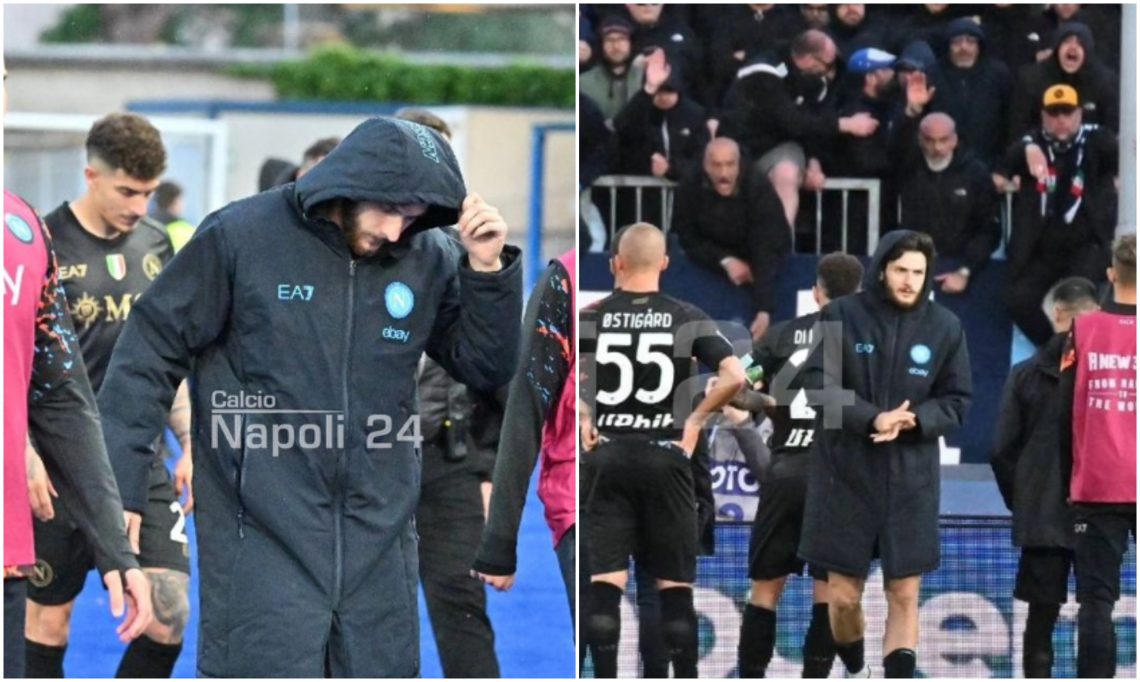 უხამსი სიტყვების ძახილი ფანებისგან – ხვიჩა კვარაცხელიას კადრები ნაპოლის მორიგი მარცხის შემდეგ