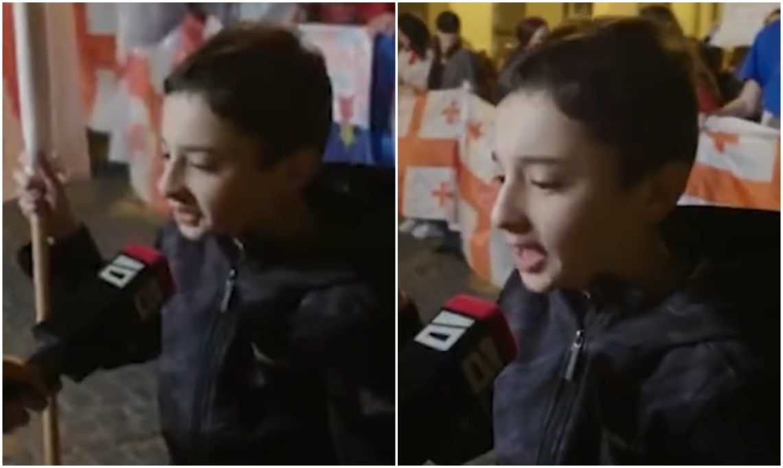 “მე მინდა თავისუფალი, დემოკრატიული და რაც მთავარია, ევროპული საქართველო” – აქციის 12 წლის მონაწილის ემოციურმა მიმართვამ ყველა აატირა