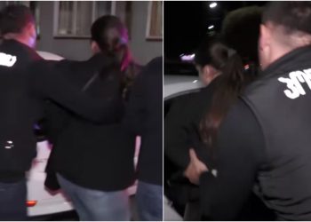 ზუგდიდის მერიასთან, სადაც მოქალაქეები თბილისში გამართული დარბევის შემდეგ სპონტანურ აქციას მართავენ, ორი ადამიანი დააკავეს