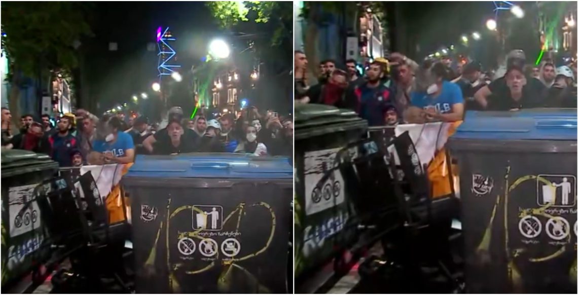 მოქალაქეებმა პოლიციისგან თავის დასაცავად რუსთაველის გამზირზე ბარიკადები აღმართეს