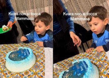 🎥კვარას პატარა ფანმა, კვარას ტორტი მშობლებს შუაზე არ გააჭრევინა – სახალისო ვიდეო მილიონობით ნახვას აგროვებს