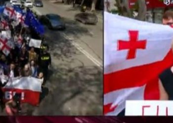 “რუსული კანონის” წინააღმდეგ თბილისში სტუდენტების მსვლელობა მიმდინარეობს