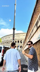 ხვიჩა კვარაცხელია და ზურიკო დავითაშვილი რომის კოლიზეუმთან გადაღებულ ფოტოს გვიზიარებენ