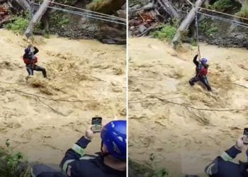 🎥 სამ 12-ე კლასელს მდინარეში ისევ ეძებენ – ნახეთ მაშველების კადრები ადიდებული მდინარიდან