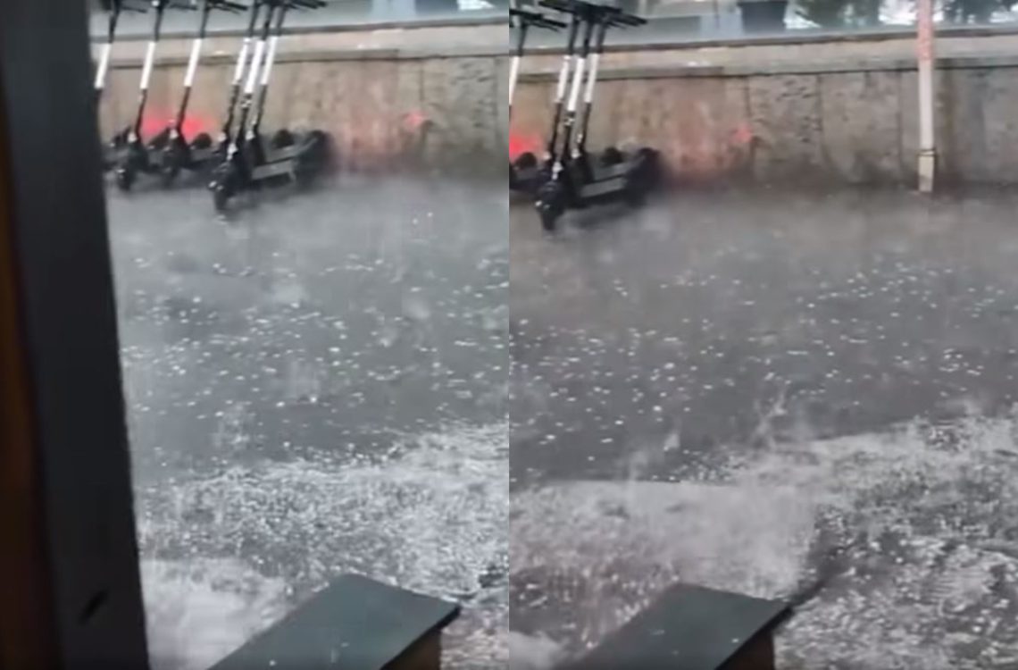 🎥ძლიერი სეტყვა დედაქალაქში – რა ხდება ამ წუთებში ვაჟა–ფშაველას გამზირზე?