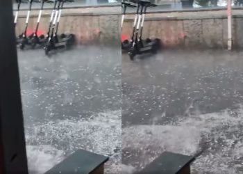 🎥ძლიერი სეტყვა დედაქალაქში – რა ხდება ამ წუთებში ვაჟა–ფშაველას გამზირზე?