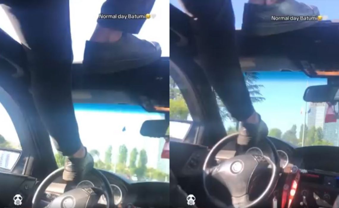 🎥შოკისმომგვრელი კადრები ბათუმიდან, 12-ე კლასელები მანქანას “ფეხით ატარებენ”