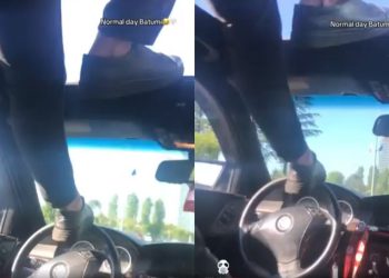 🎥შოკისმომგვრელი კადრები ბათუმიდან, 12-ე კლასელები მანქანას “ფეხით ატარებენ”