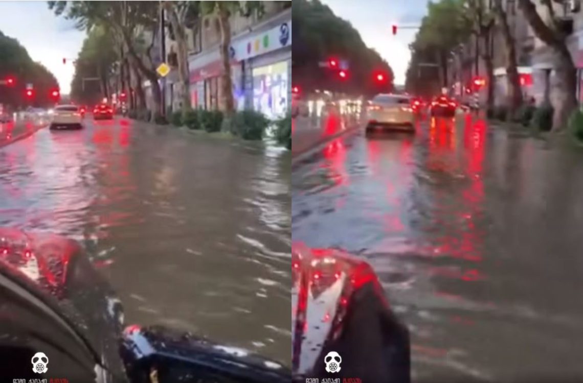 🎥წერეთლის გამზირი, რომლის რეაბილიტაციაც 30 მილიონი დაჯდა, წყლითაა დაფარული