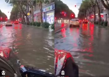 🎥წერეთლის გამზირი, რომლის რეაბილიტაციაც 30 მილიონი დაჯდა, წყლითაა დაფარული