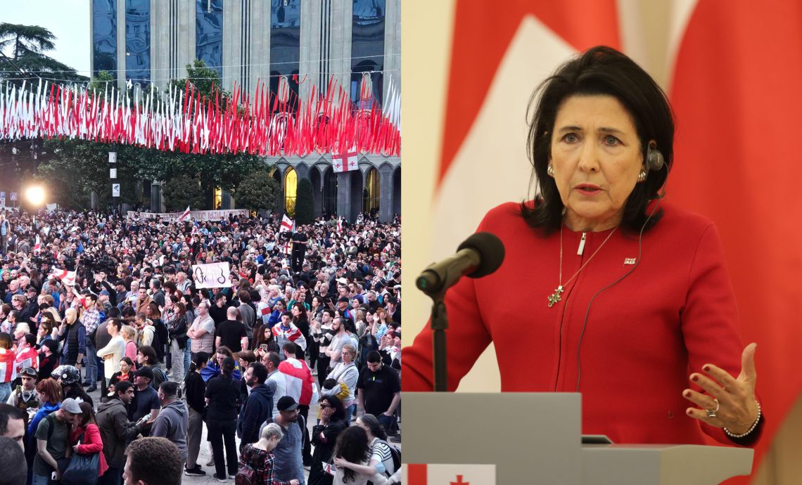 “84 ორჯონიკიძე ვერ შეცვლის ამ ქვეყნის მომავალს, ეს მომავალი ჩვენია… გეტყვით, რა უნდა გავაკეთოთ ჩვენ”– პრეზიდენტმა აქციის მონაწილეებს მიმართა