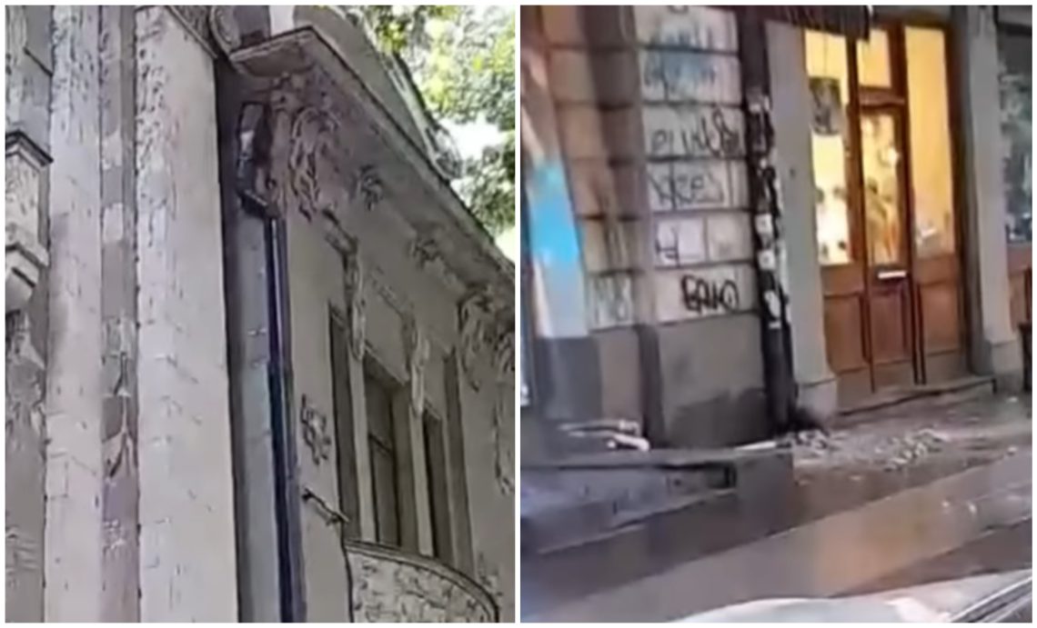 🎥 თბილისში ისტორიული შენობის ფასადი იშლება – რა კადრები ვრცელდება რუსთაველის გამზირიდან?