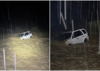 🎥 “მანქანა წყალშია… ნეტა თუ მოასწრეს გადმოსვლა?” – რა კადრები ვრცელდება ადიდებული მდინარიდან?