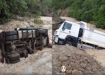 🎥”მამკოდაში 2 სატვირთო გადავარდა და მდინარემ წაიღო”- რა ხდება ადგილზე ამ წუთებში?