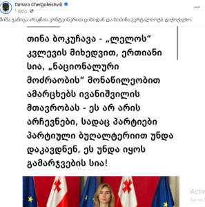 “მიშა გამოვა არაჟნის კონტეინერით ციხიდან და ბიძინა ვერტალიოტს დაქოქავსო” – ჩერგოლეიშვილი